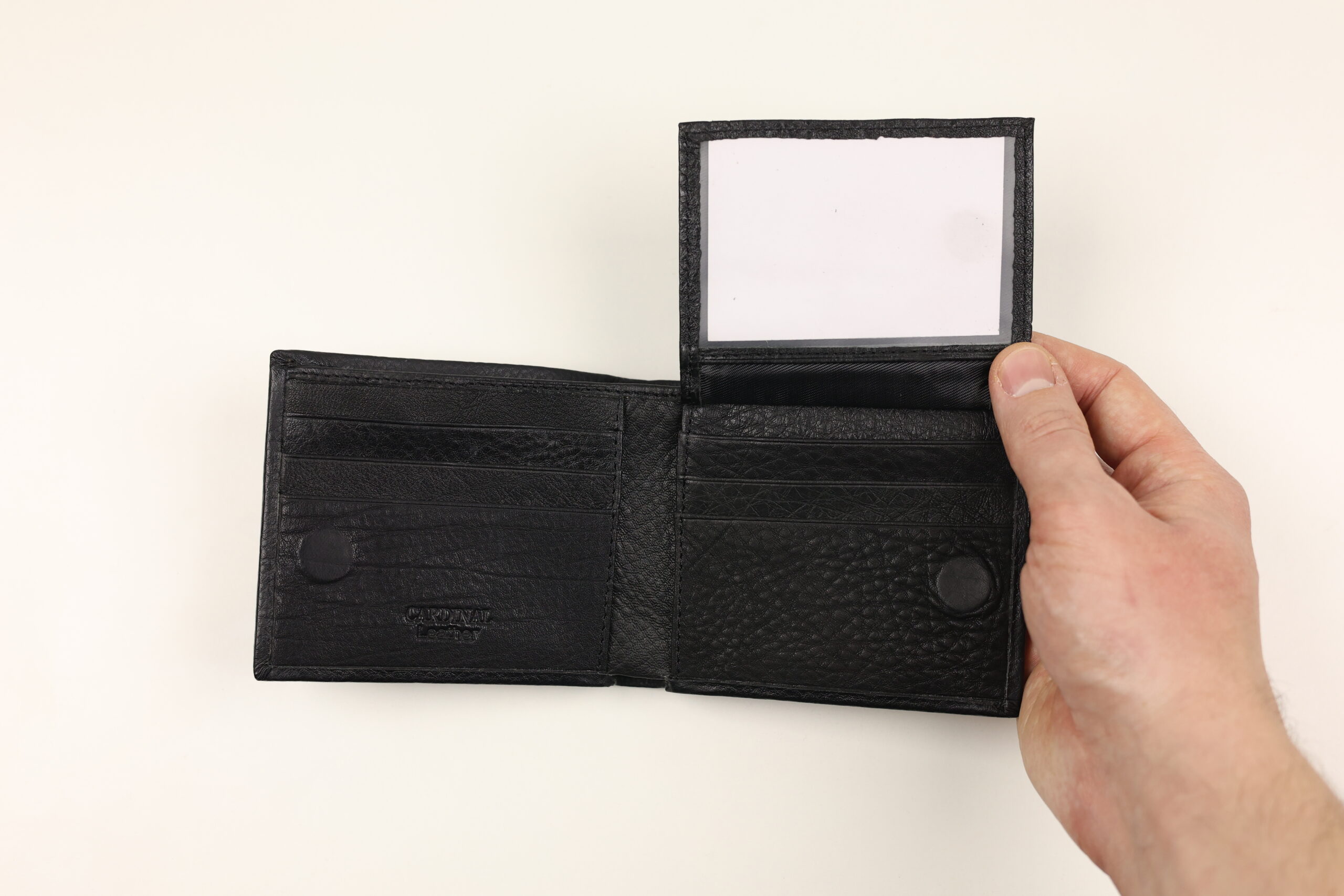 Чоловічий шкіряний гаманець cardinal без застібки (зовнішня кишеня + відділення Чоловічий шкіряний гаманець cardinal без застібки (зовнішня кишеня + відділення