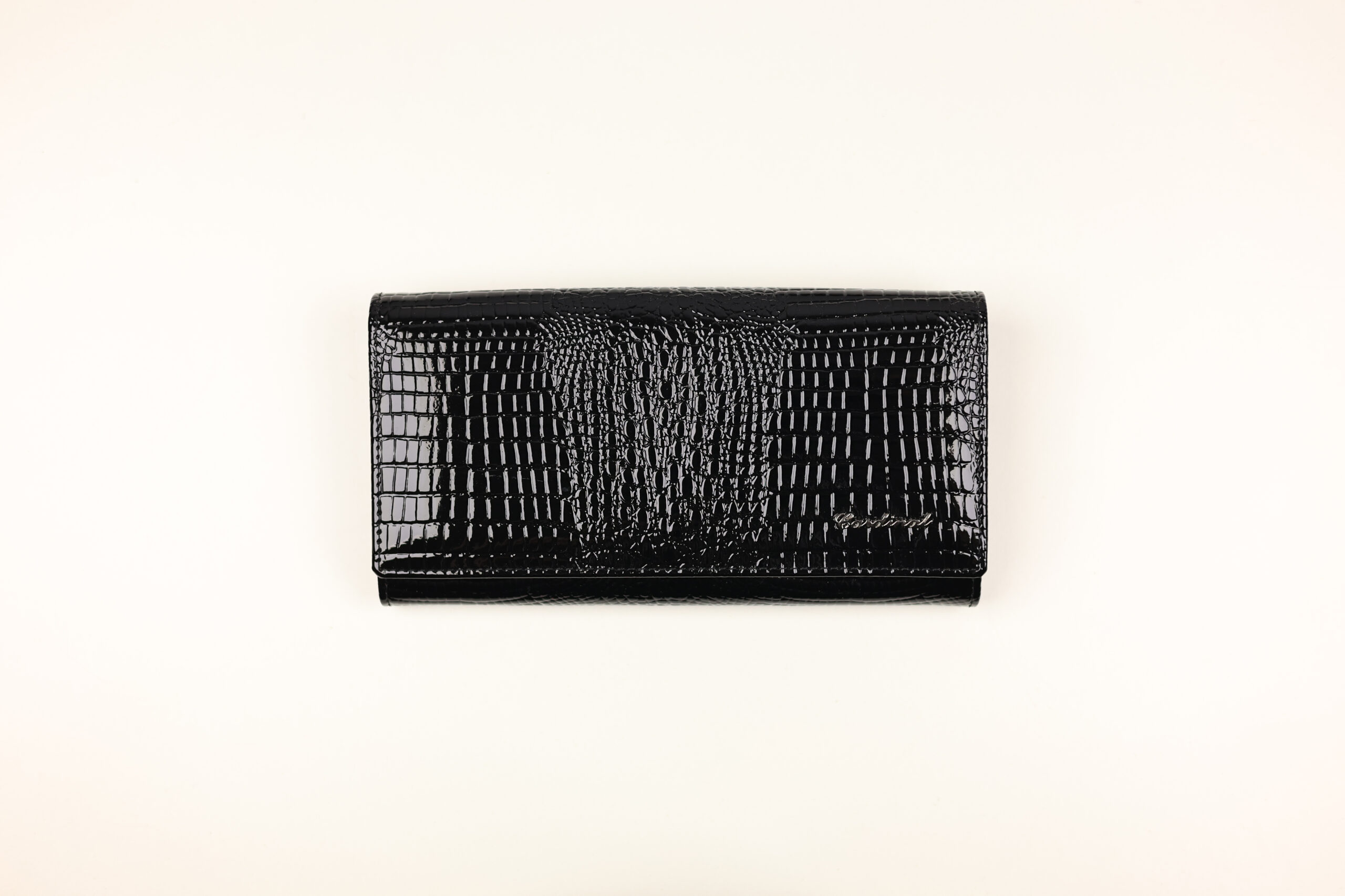 Жіночий шкіряний гаманець-клатч Cardinal лаковий (тиснення під рептилію)