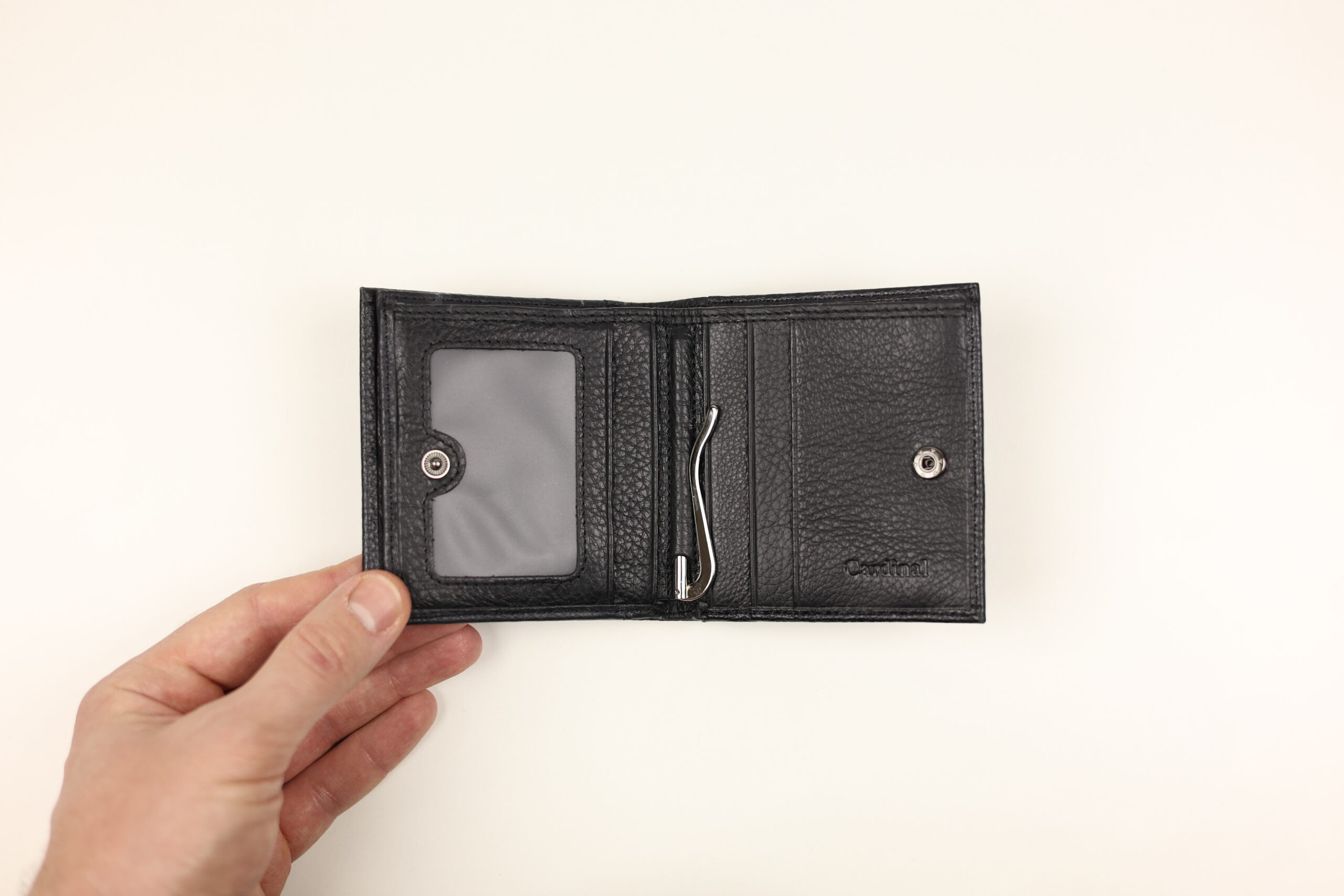 Чоловічий гаманець шкіряний затискач cardinal на кнопці Чоловічий гаманець шкіряний затискач cardinal на кнопці